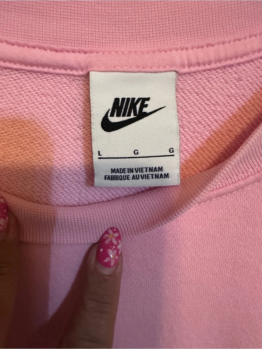 Nike Pink Pullover Sweatshirt with Logo Tag